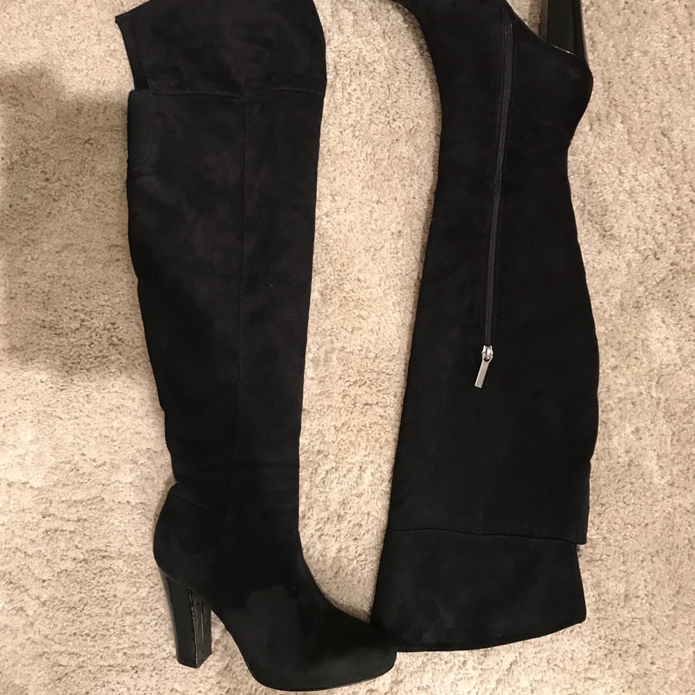Kardashian faux shade knee high boots